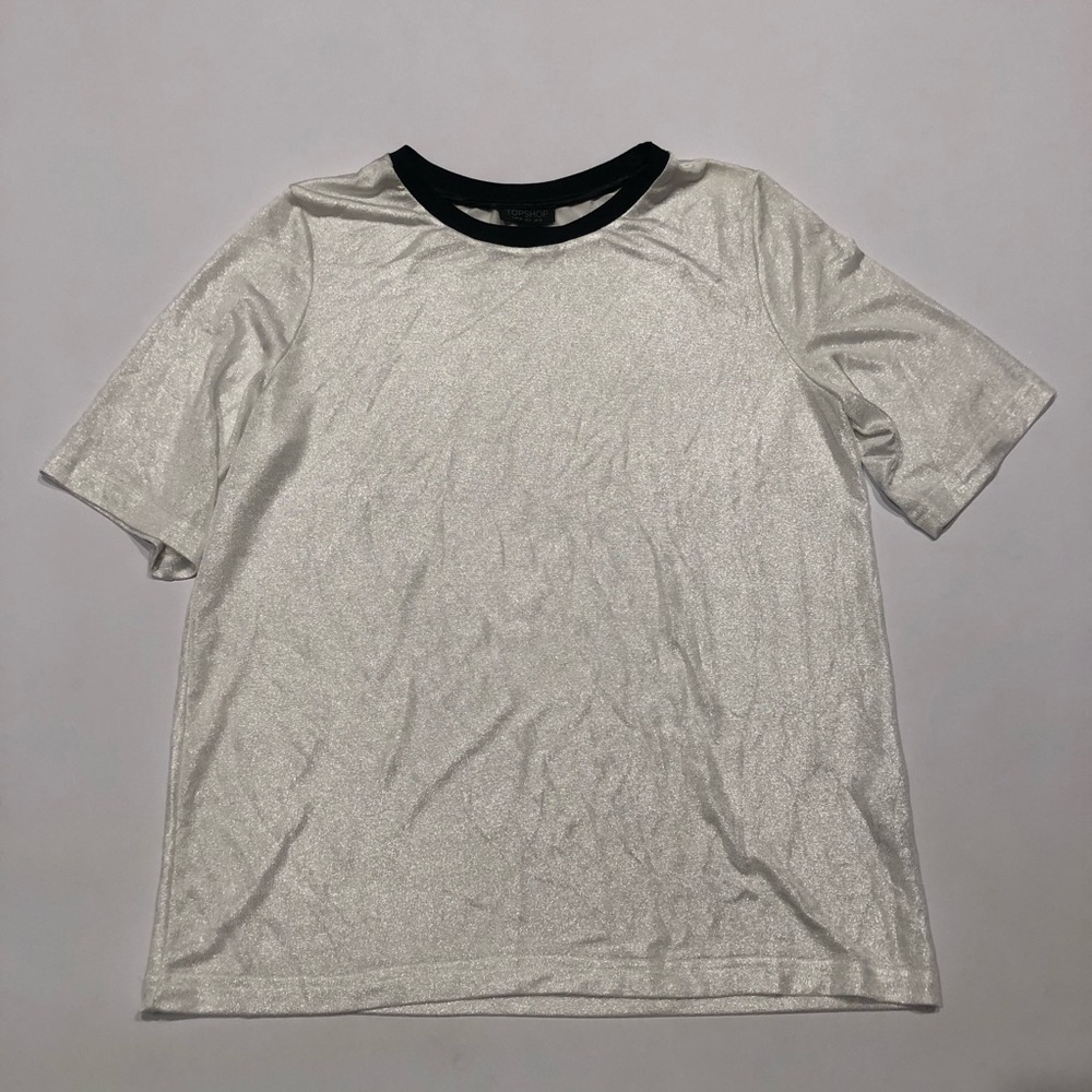 🦈 Topshop sparkling white top 6